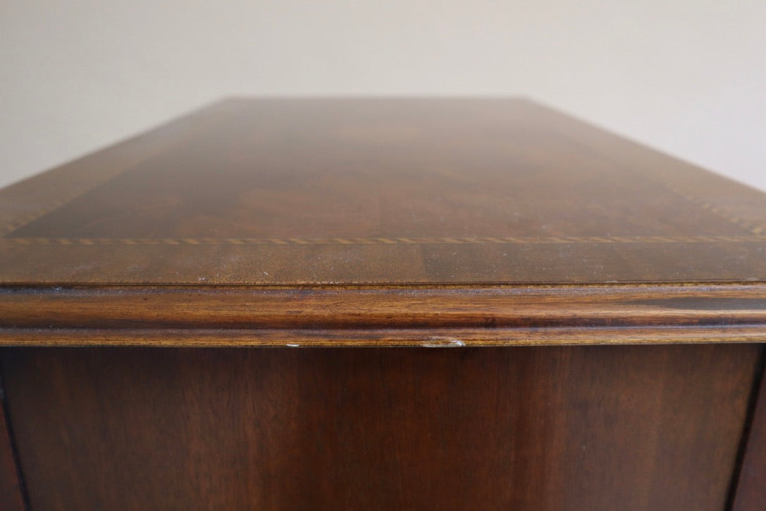 1990s Council Craftsman Side Table W/ Wood Inlay