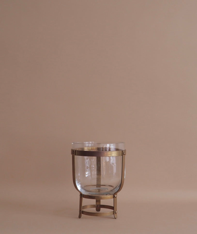 1960s Brass & Glass Dome Votive