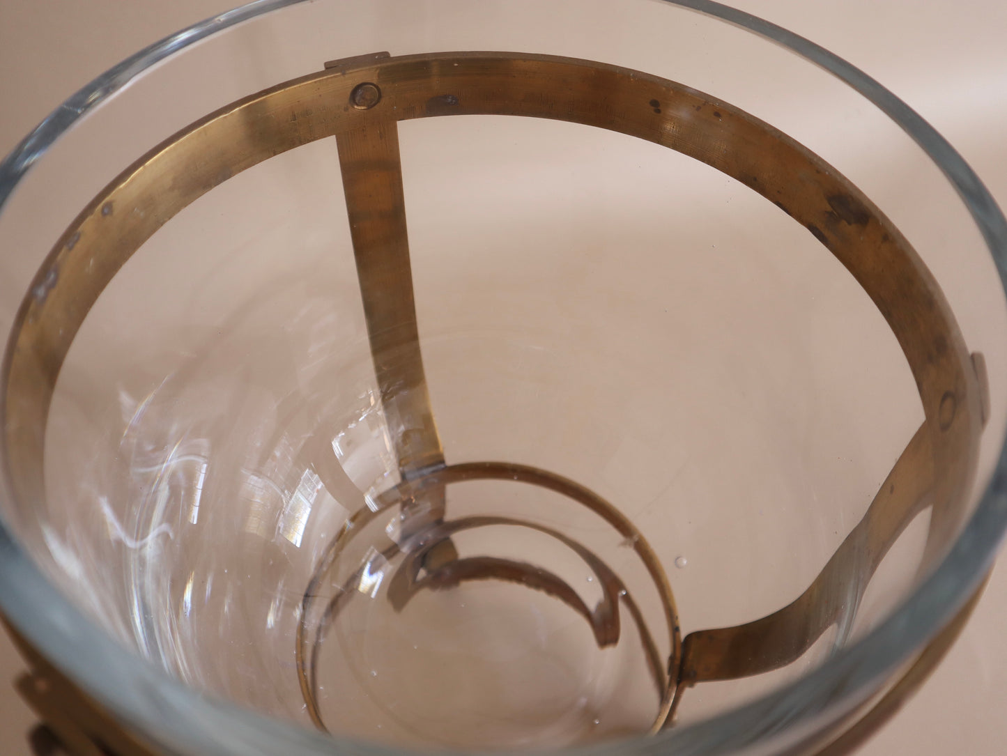 1960s Brass & Glass Dome Votive
