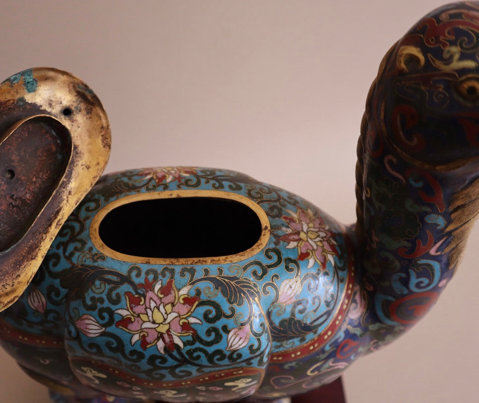 Early 1900s Antique Cloisonné Lidded Camel