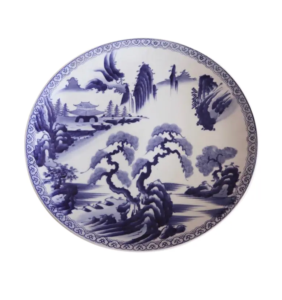 Large Early 20th Century Blue & White Plate