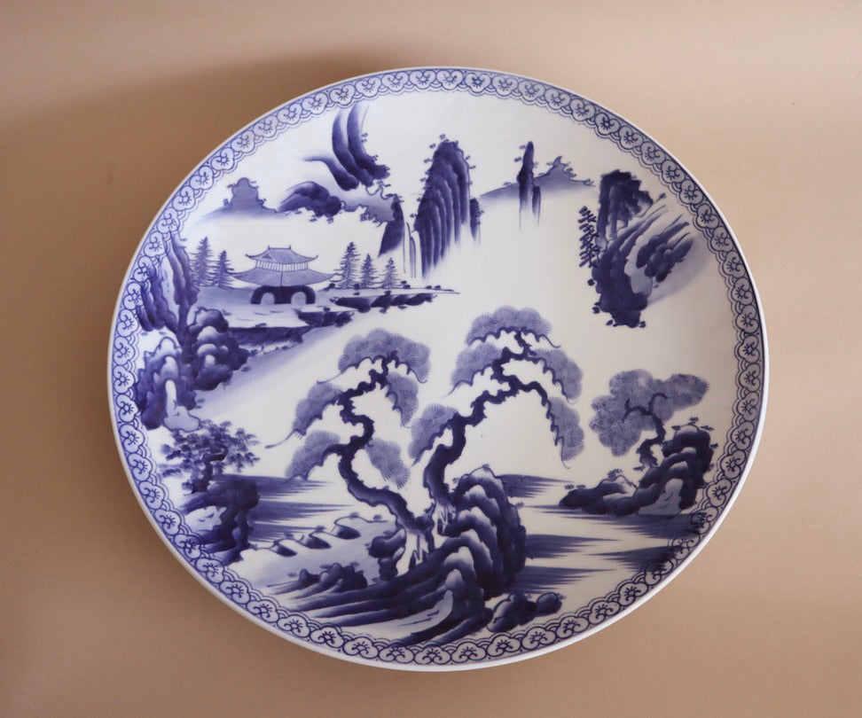 Large Early 20th Century Blue & White Plate