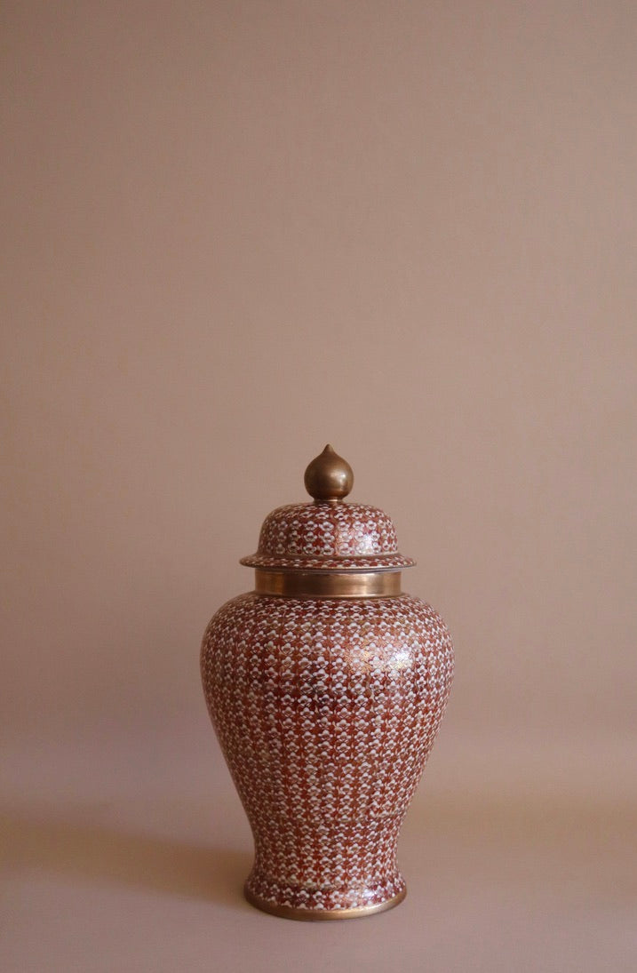 Large Tangerine Lidded Kutani Ginger Jar