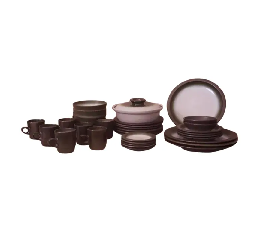 1950s Vintage Heath Ceramic Studio Dinnerware Set- 34 Pieces