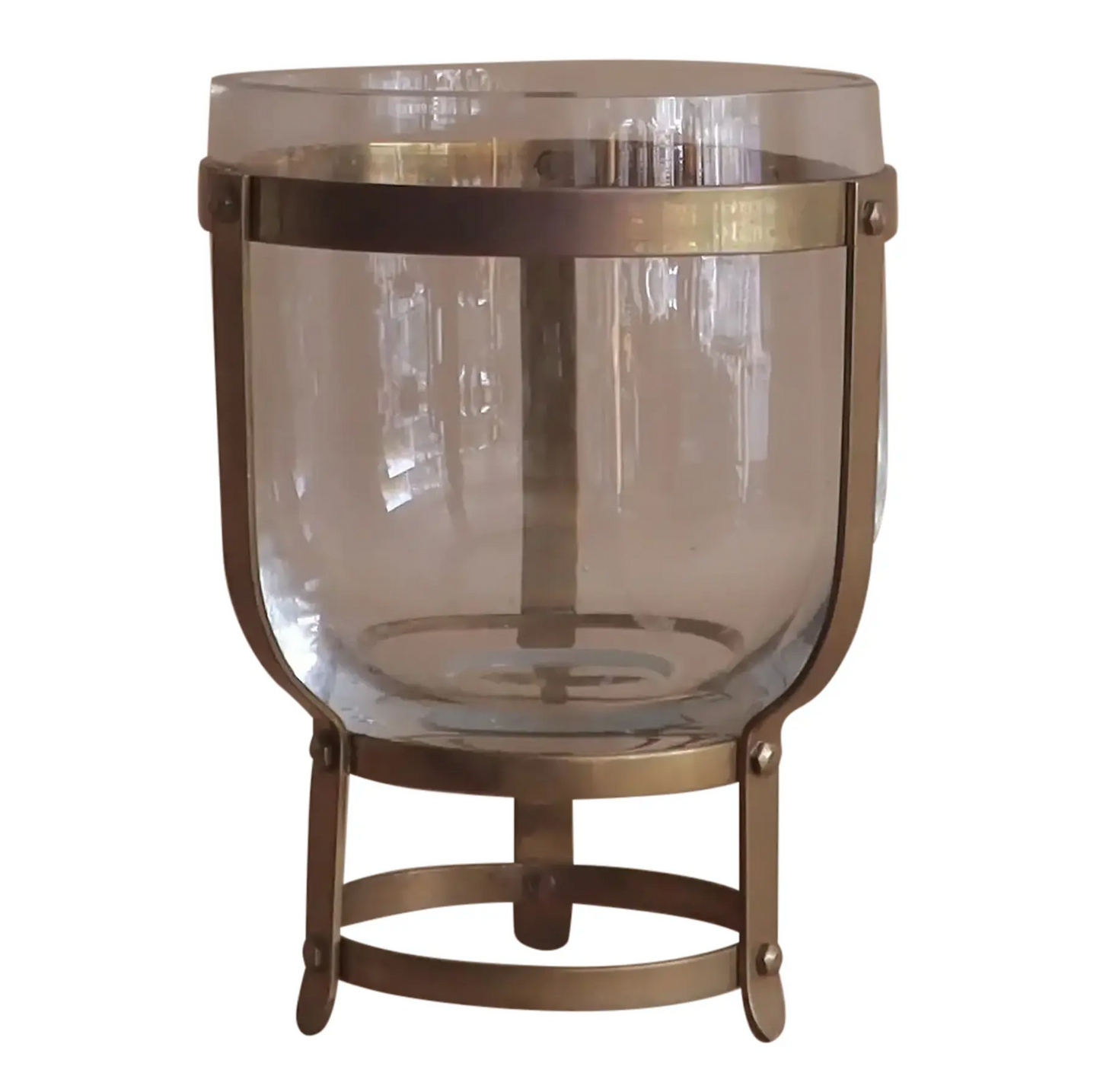 1960s Brass & Glass Dome Votive