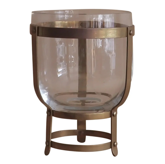 1960s Brass & Glass Dome Votive