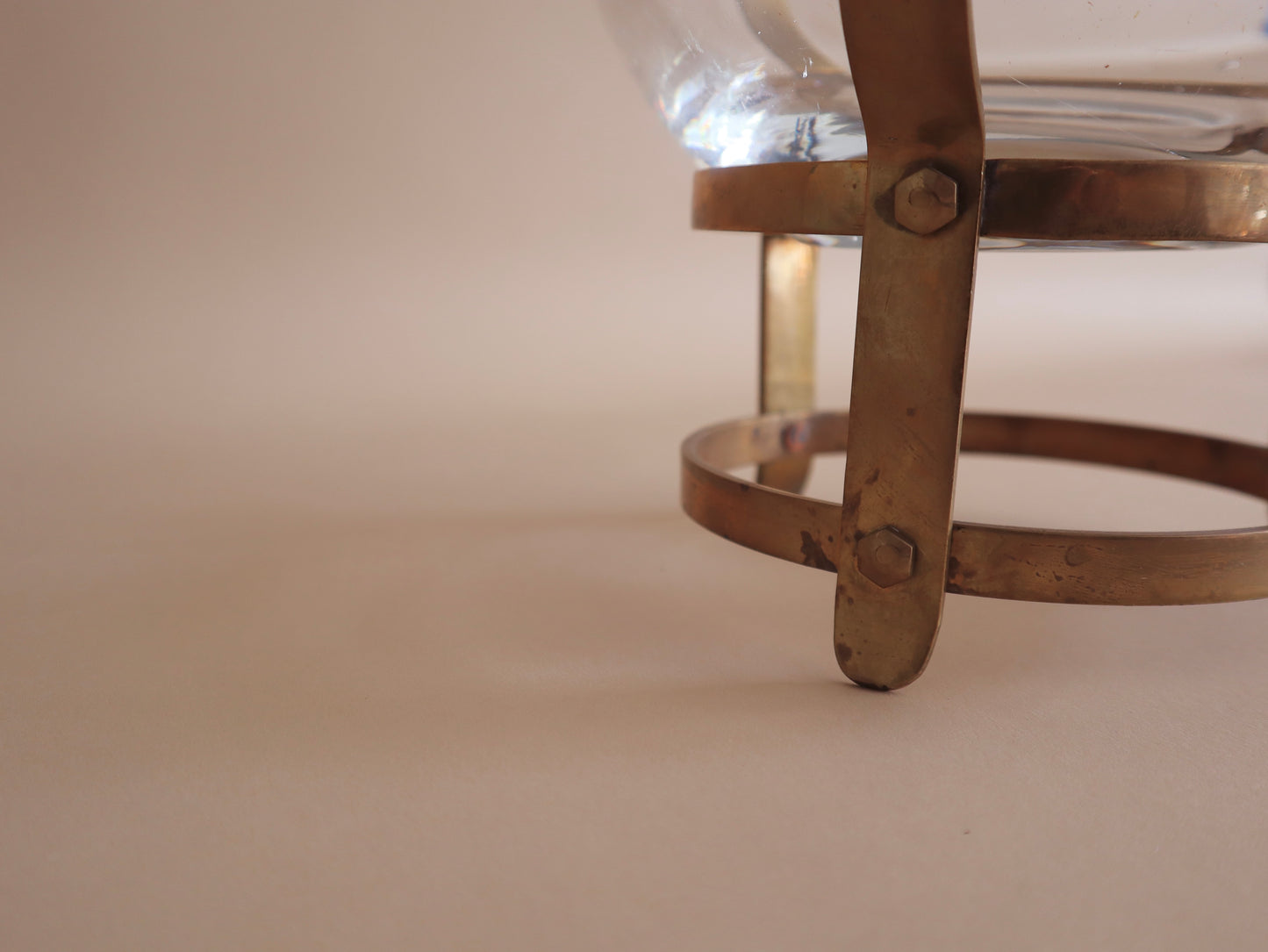 1960s Brass & Glass Dome Votive