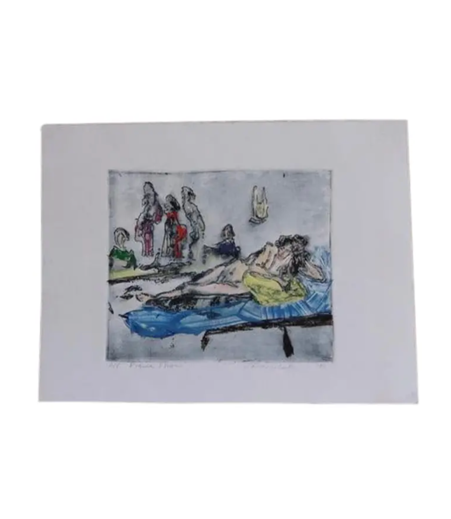 1990 James D. Curtis Etching Titled "Drawing"