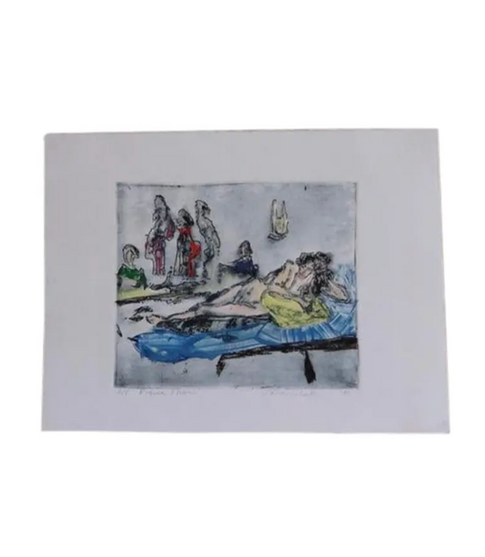 1990 James D. Curtis Etching Titled "Drawing"