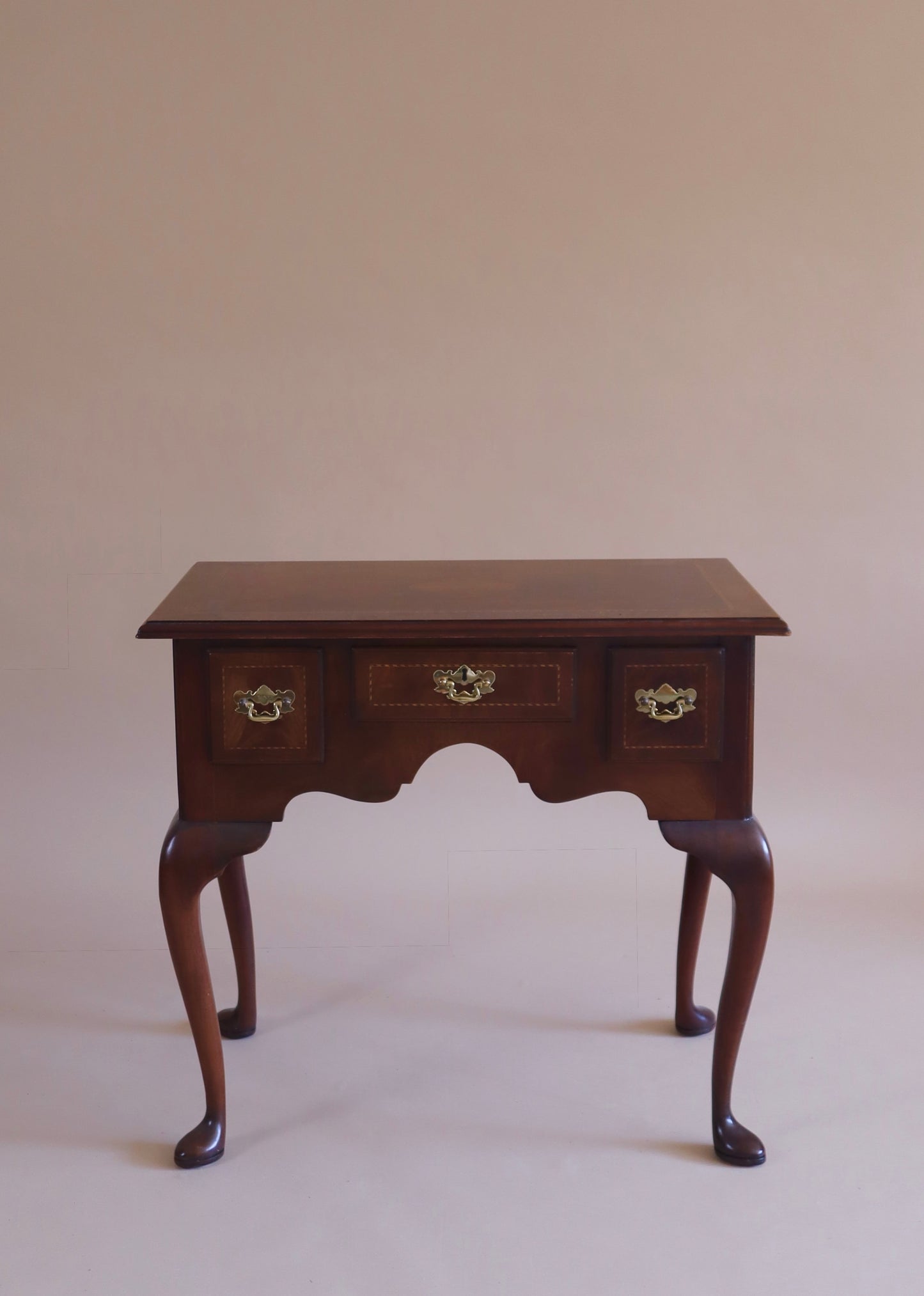 1990s Council Craftsman Side Table W/ Wood Inlay