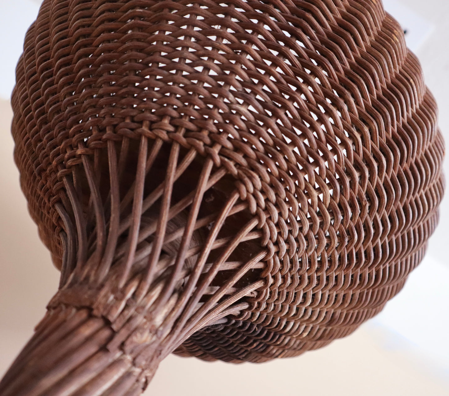 Late 19th Century Antique Standing Woven Wicker Basket