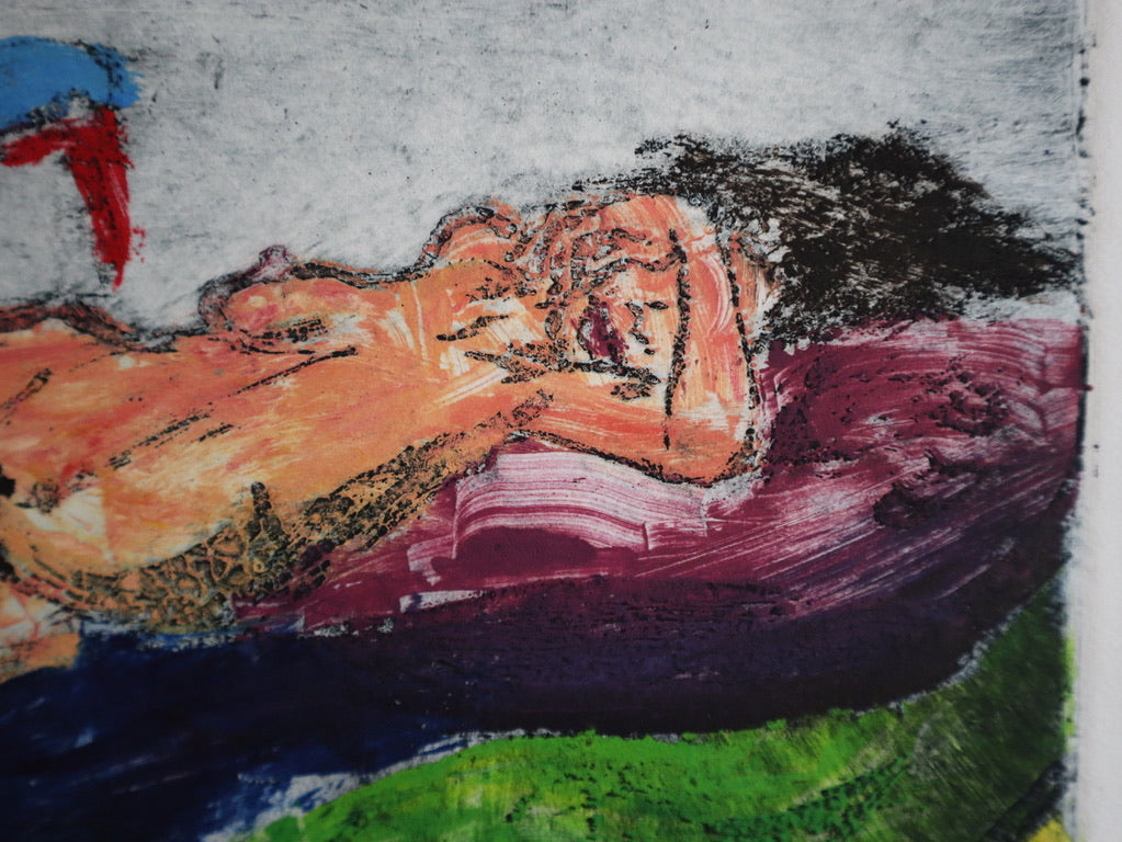 1990 James D. Curtis Etching Titled "Eyes Covered"