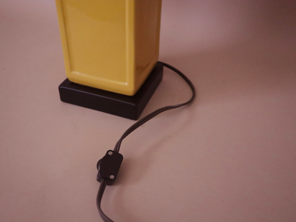 Contemporary Yellow Porcelain Square Lamp