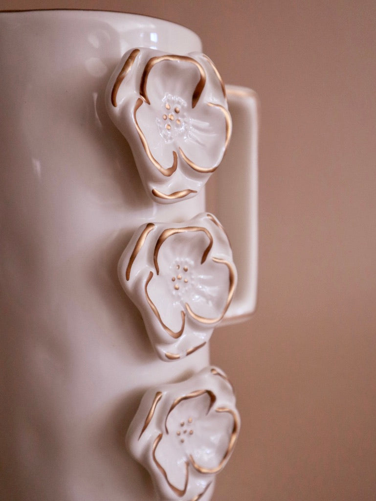 Tres Flores Porcelain Pitcher