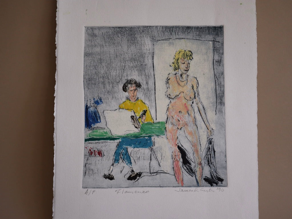 1990 James D. Curtis Studio Etching
