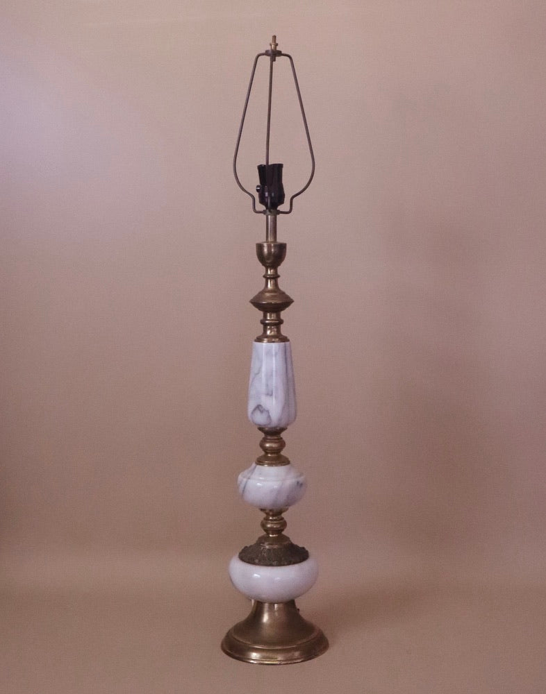 Marble & Brass Column Lamp
