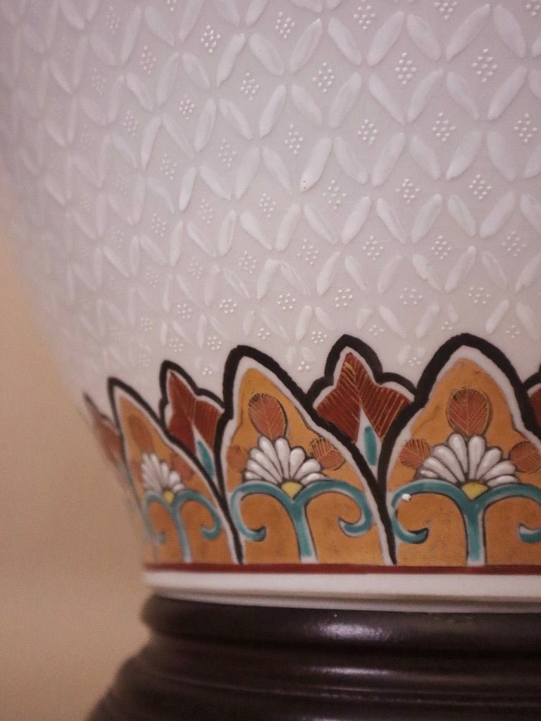 Vintage Large Hand-Painted Lamp