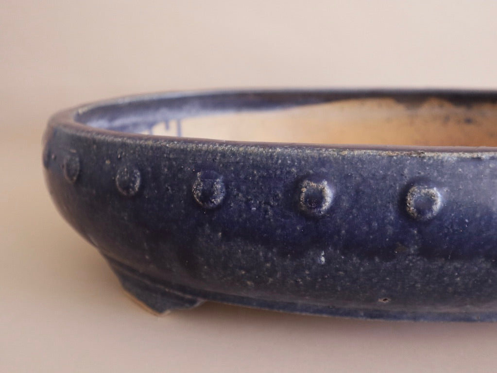 Large Shiwan Blue Glazed Ceramic Planter