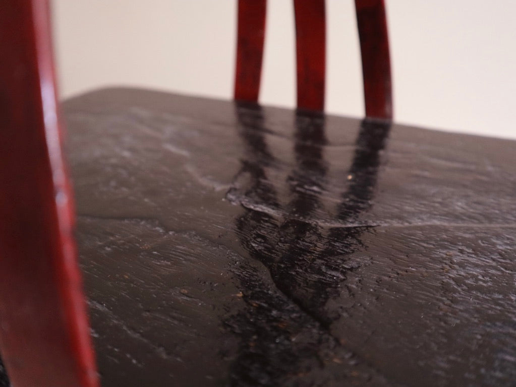 Antique Black & Red Wooden Basket
