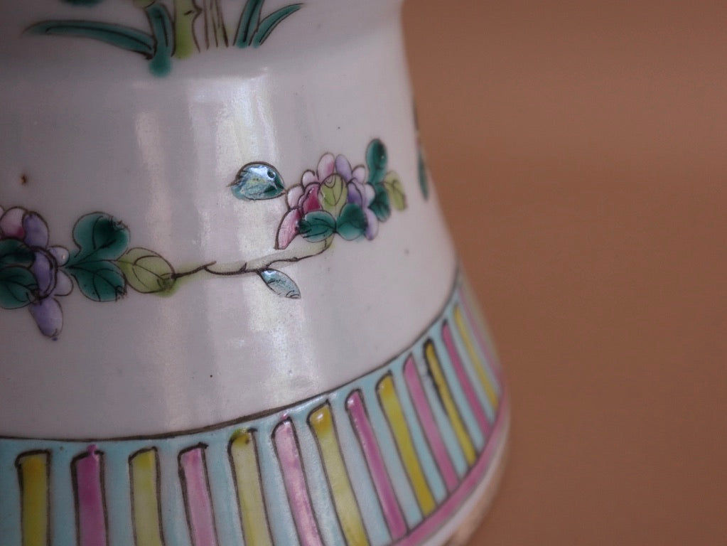Mid Century Chinese Mille Fleurs Porcelain Vases, a Pair