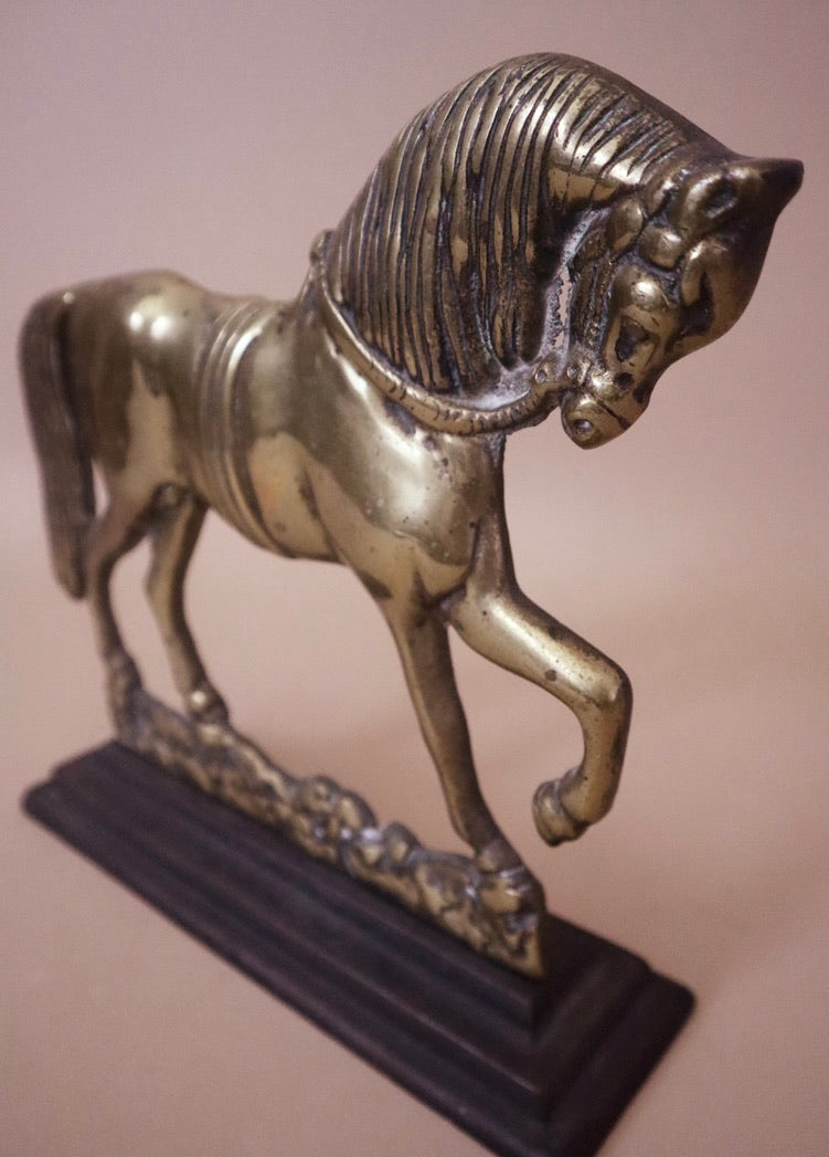 Brass Horse on Stand