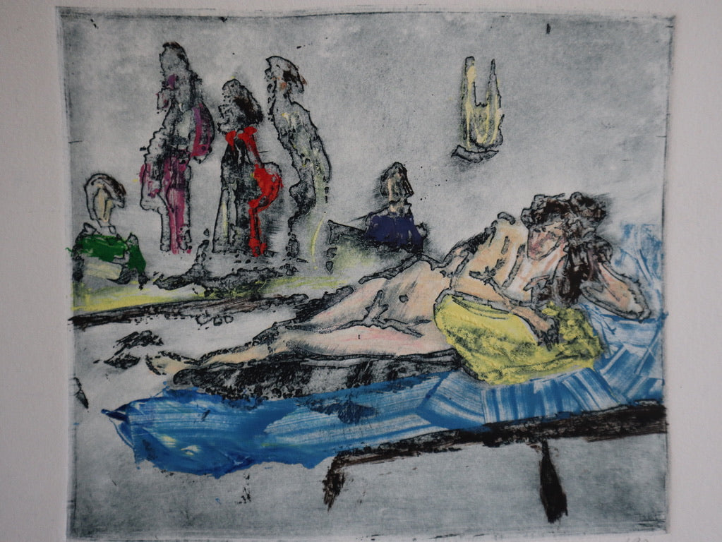 1990 James D. Curtis Etching Titled "Drawing"