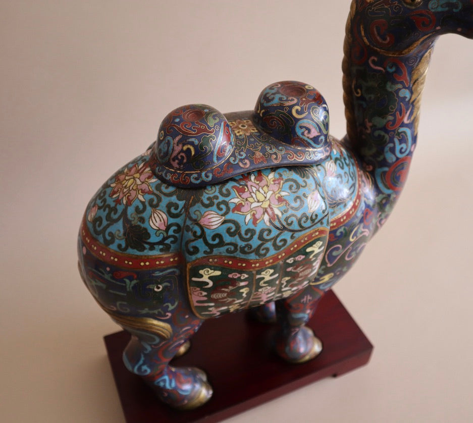 Early 1900s Antique Cloisonné Lidded Camel