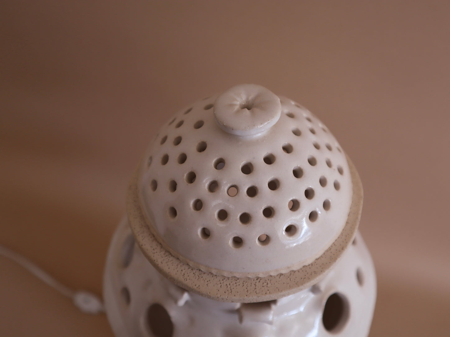 Vintage Hand-Made Ceramic Pagoda Lantern Lamp