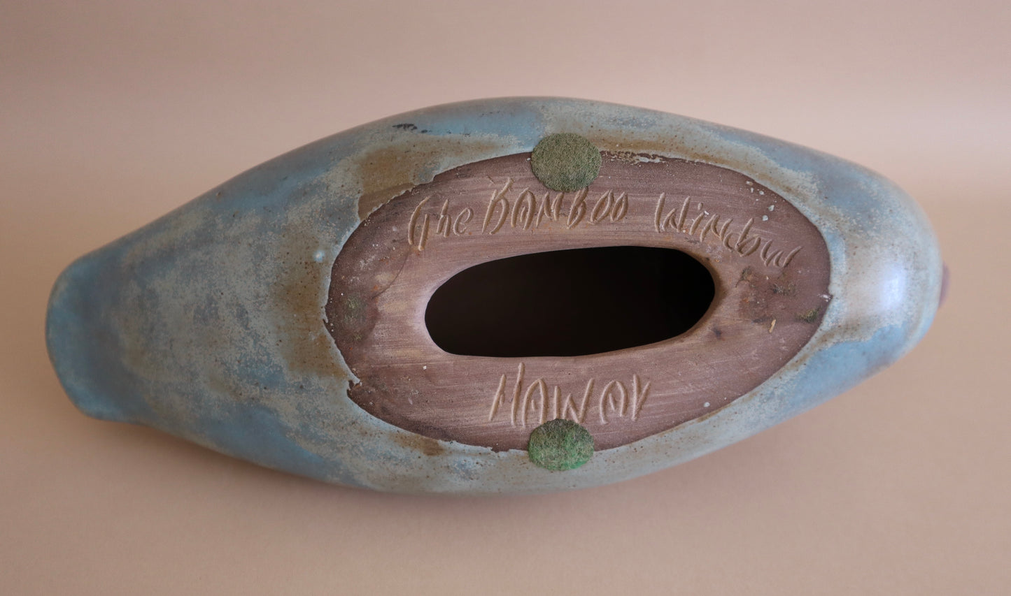 Vintage Ceramic Turquoise Duck Decoy