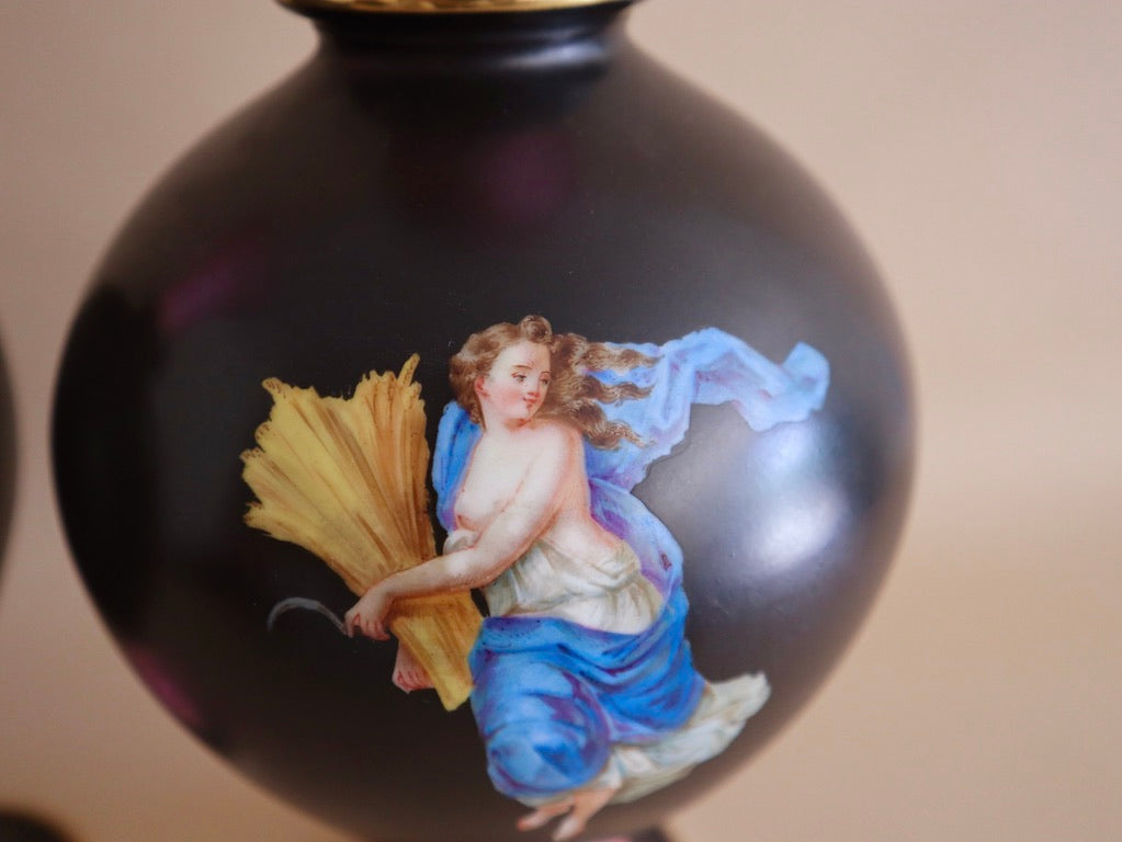 Antique (1910's) European Sèvres Porcelain Vases, a Pair