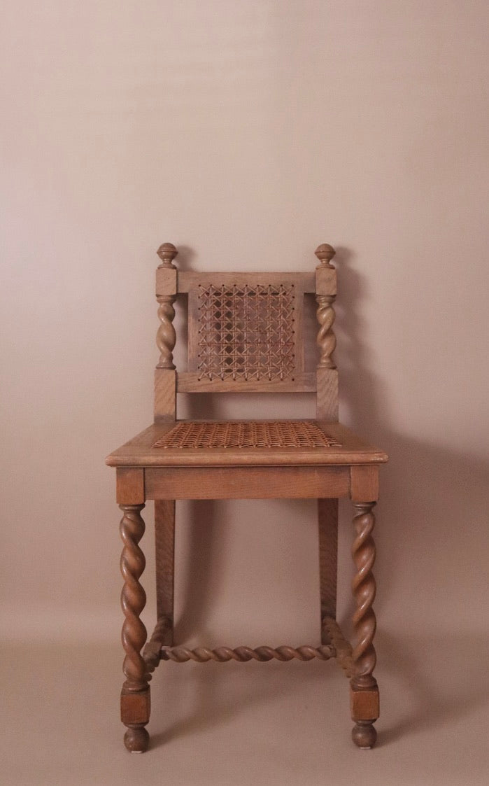 Antique Barley Twist & Cane Chair by John D. Raab Co.