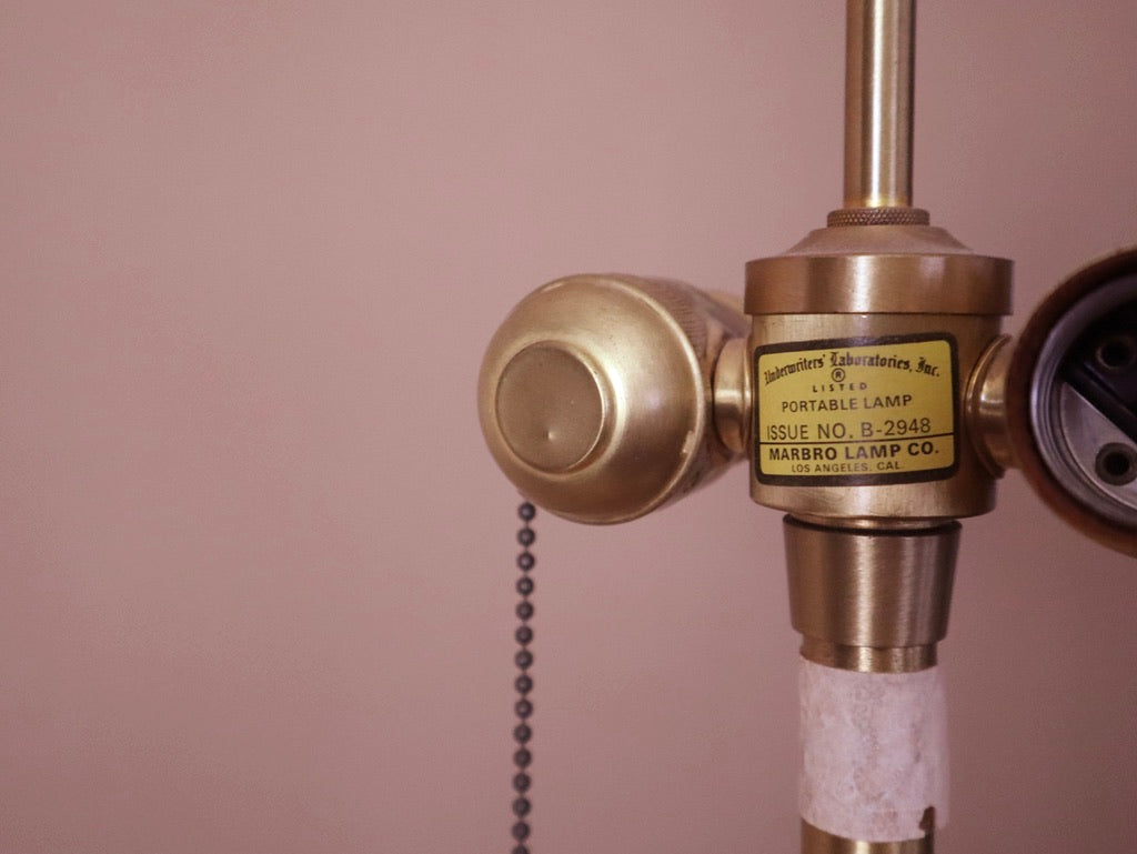 Mid-Century Hand-Painted Landscape Table Lamp by Marbro