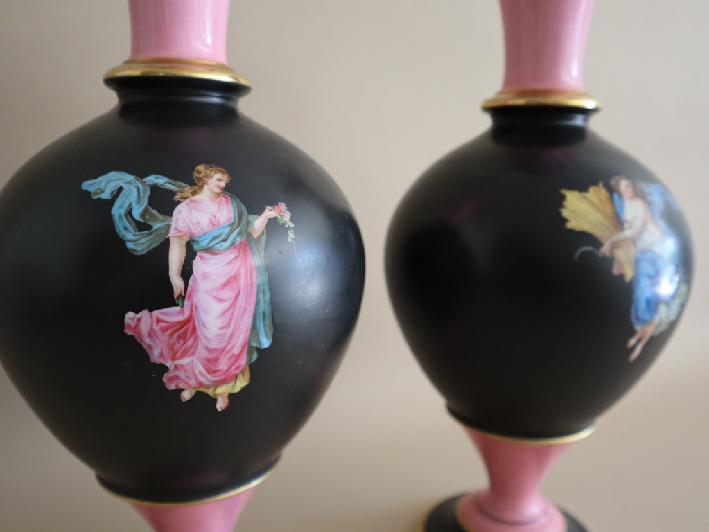 Antique (1910's) European Sèvres Porcelain Vases, a Pair