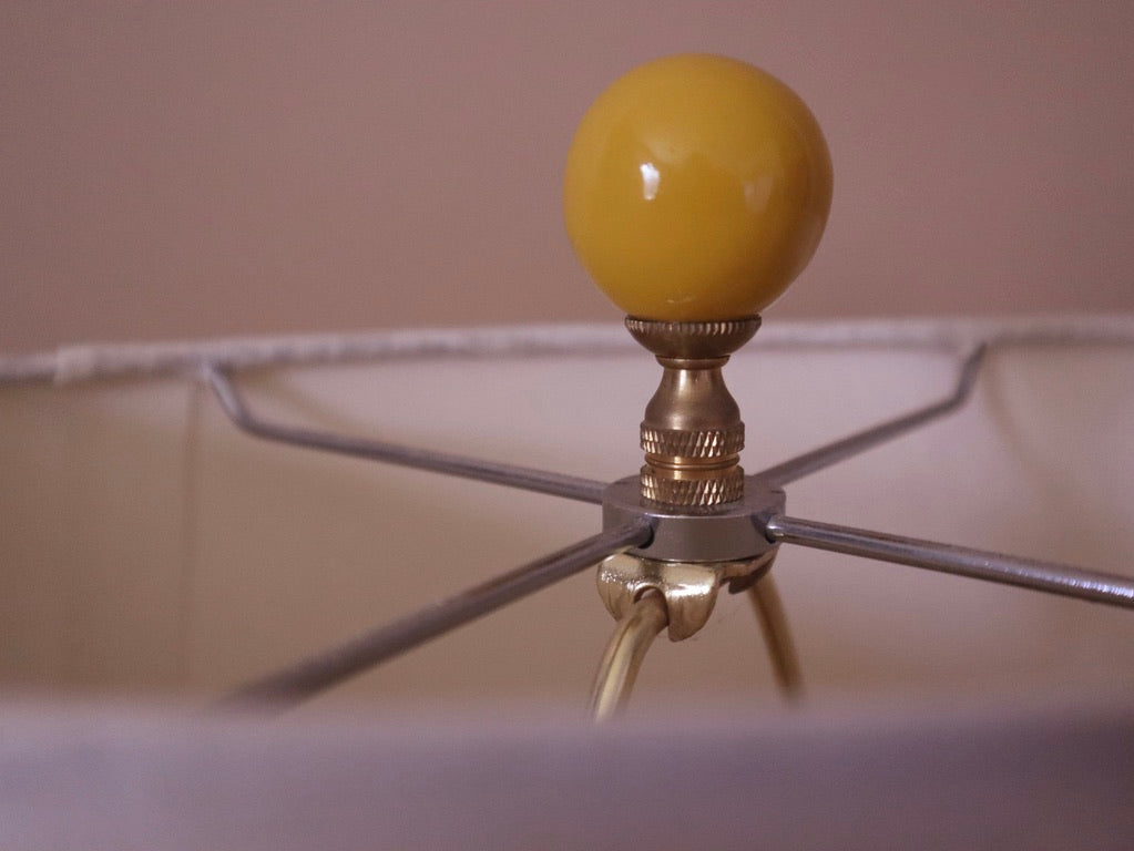 Contemporary Yellow Porcelain Square Lamp