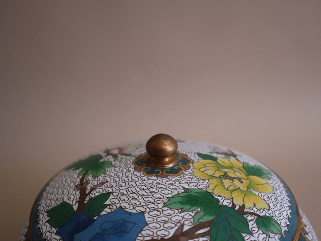 Antique Cloisonné Round Box