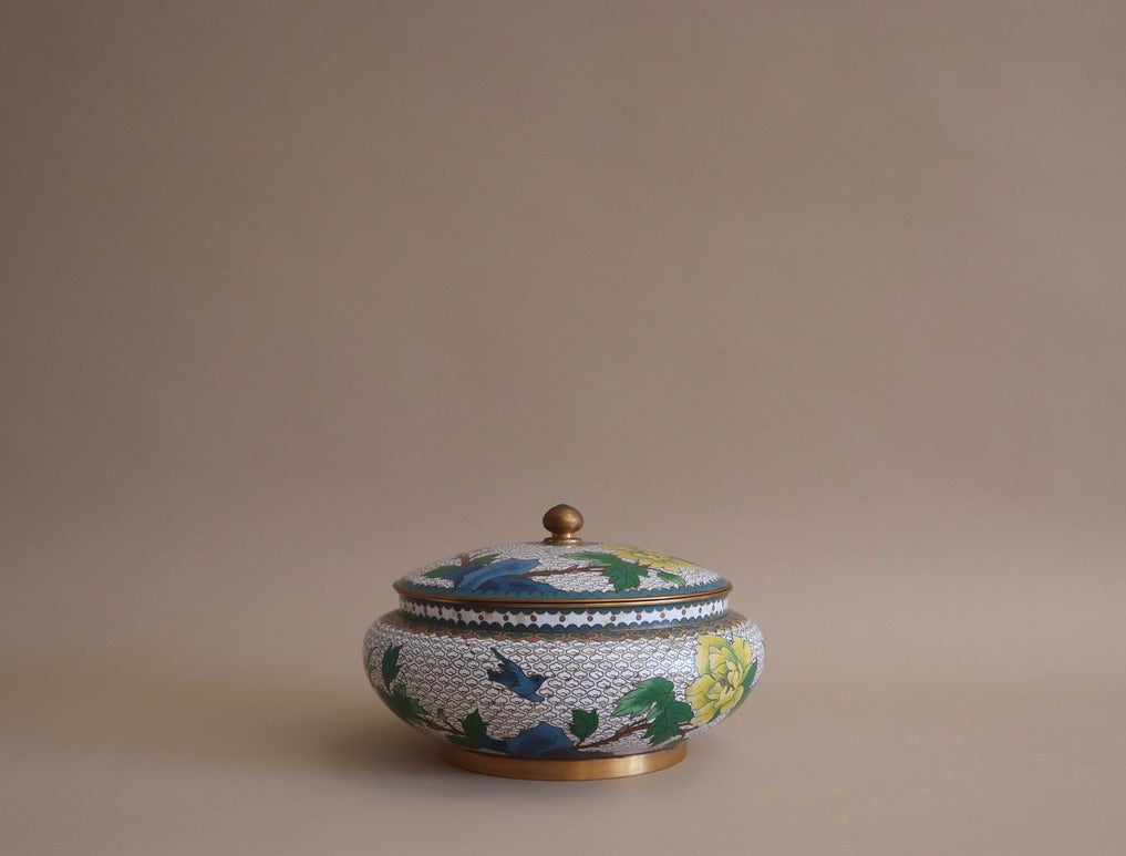 Antique Cloisonné Round Box