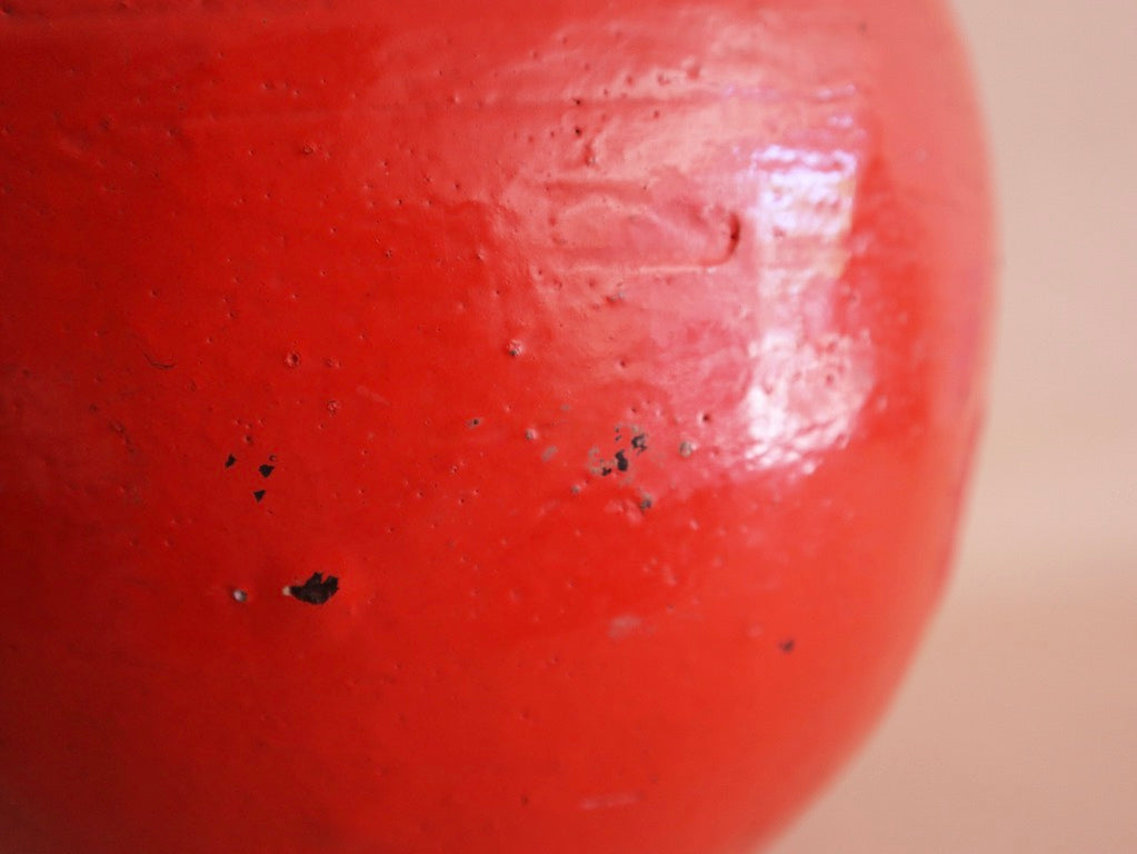 Late 19th Century Large Flame Red Qing Dynasty Ceramic Vessel