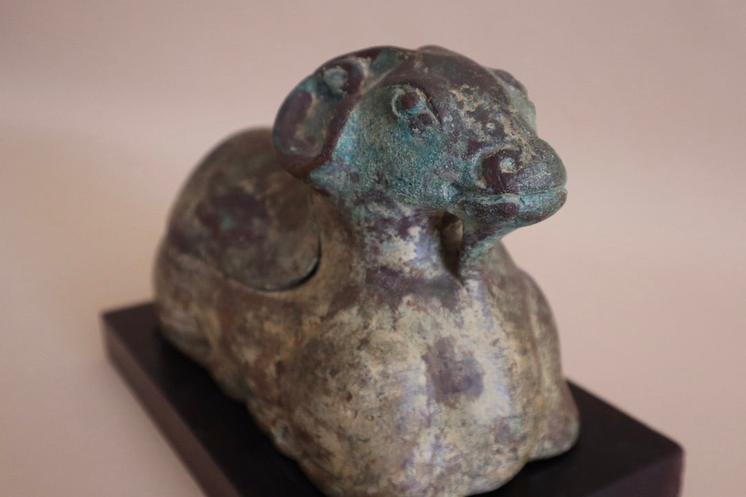 1940s Lidded Iron Ram Figure