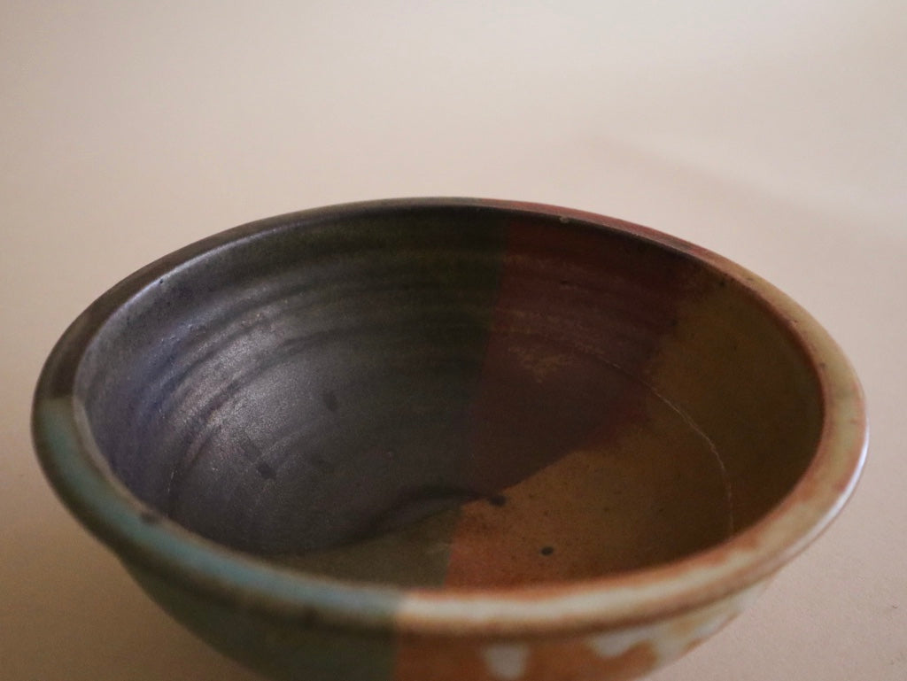 Studio Pottery Multi-Glaze Drip Bowl