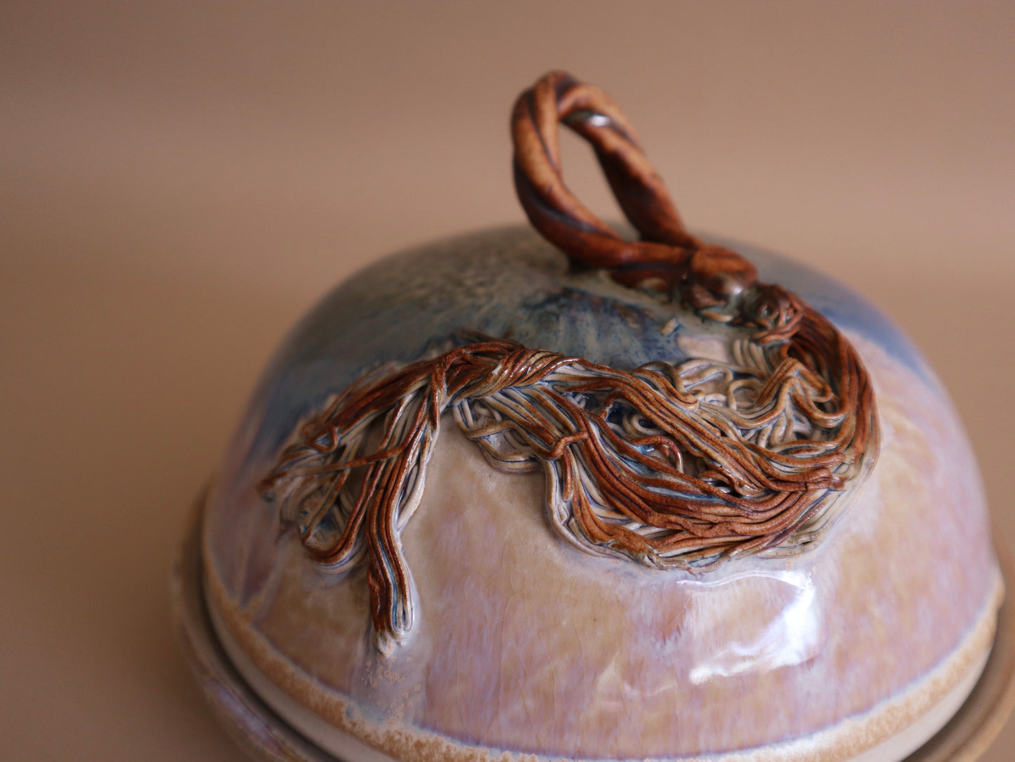 1980s Ceramic Cloche With Intricate Tassel