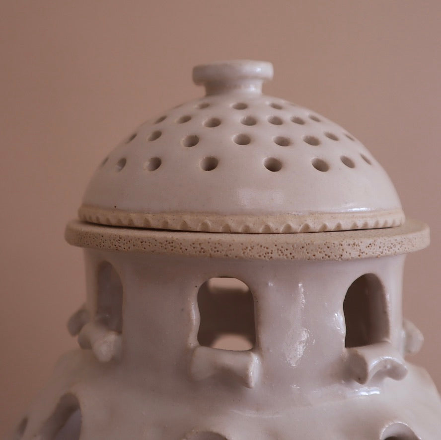Vintage Hand-Made Ceramic Pagoda Lantern Lamp