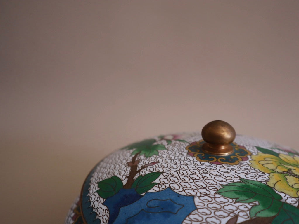 Antique Cloisonné Round Box