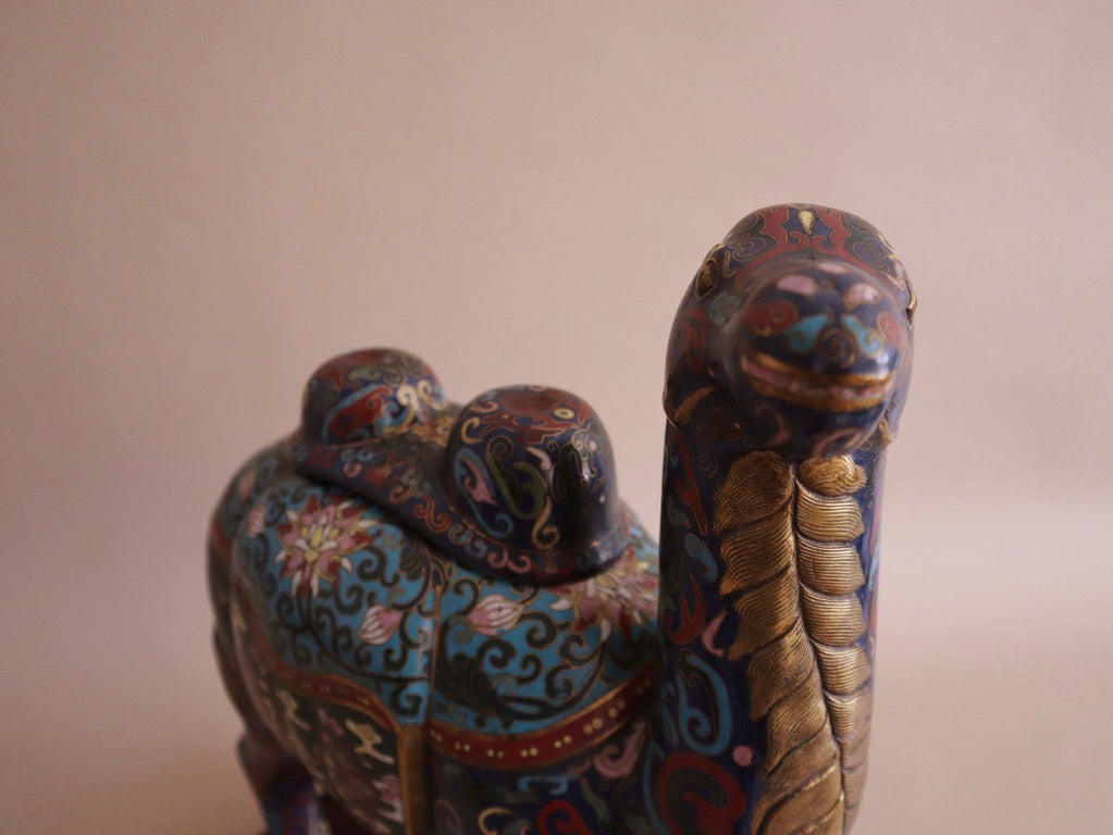 Early 1900s Antique Cloisonné Lidded Camel