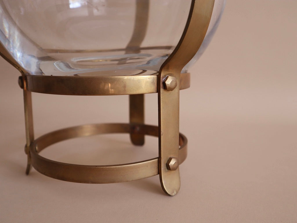 1960s Brass & Glass Dome Votive