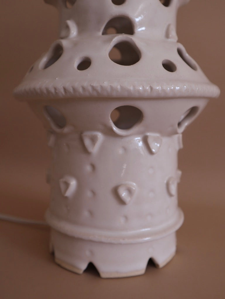Vintage Hand-Made Ceramic Pagoda Lantern Lamp