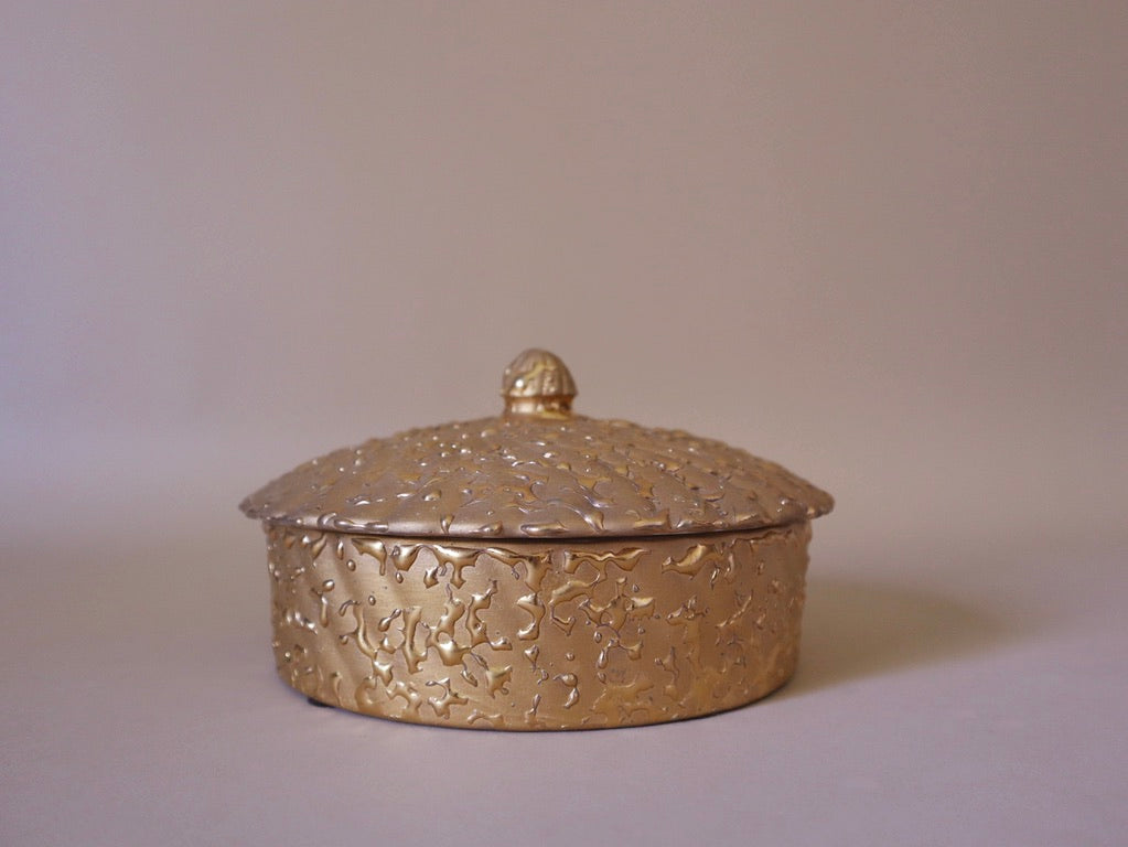 Weeping Gold Round Lidded Box