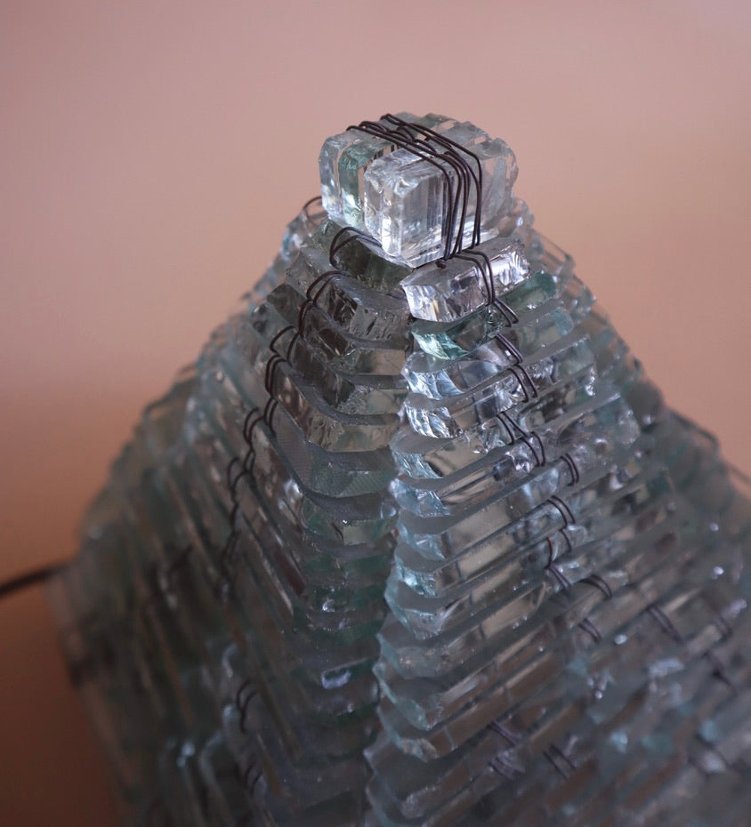 1980s Italian Stacked Glass Lamp