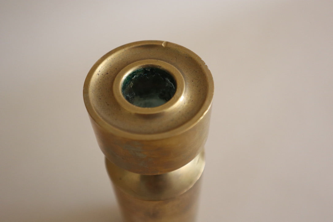 Set/5 Vintage Solid Brass Norwegian Candleholders