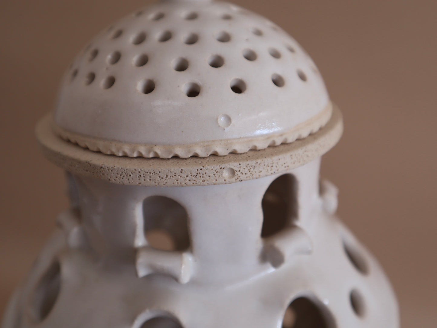 Vintage Hand-Made Ceramic Pagoda Lantern Lamp