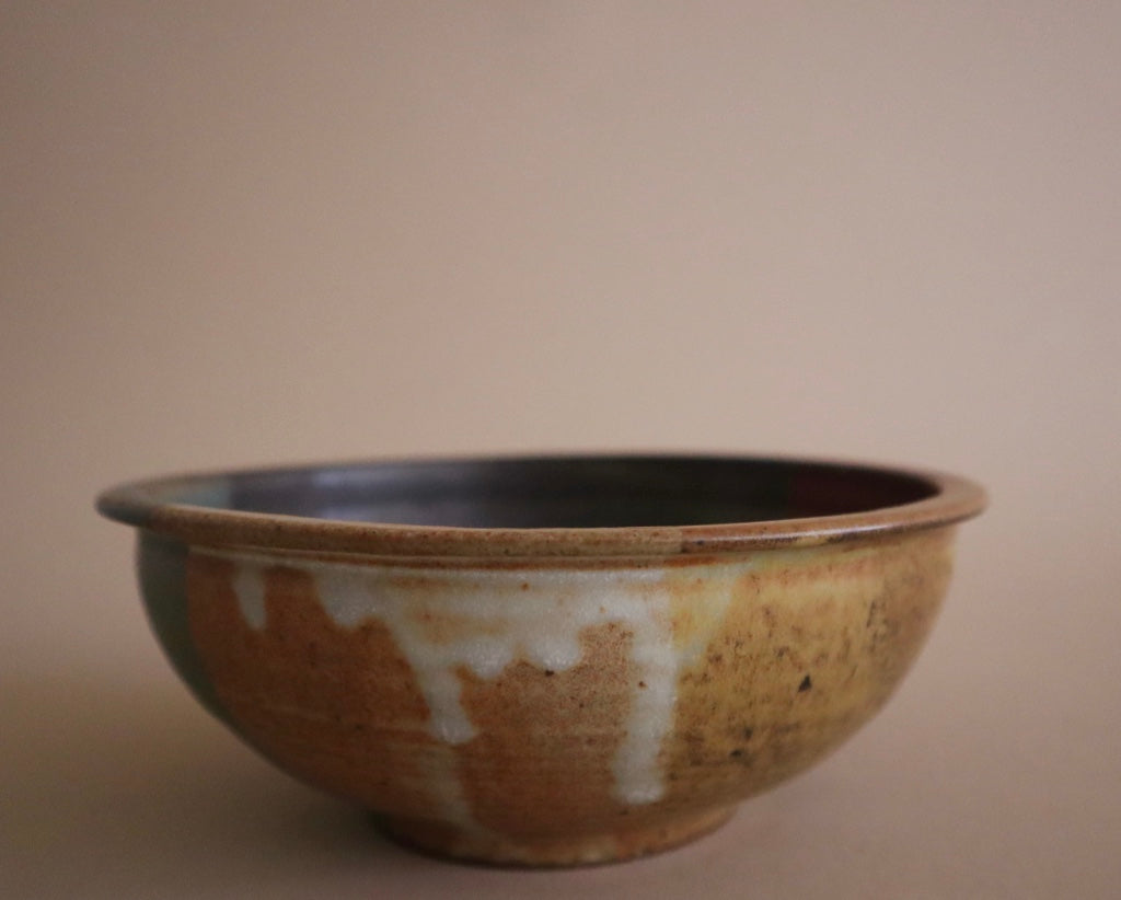 Studio Pottery Multi-Glaze Drip Bowl
